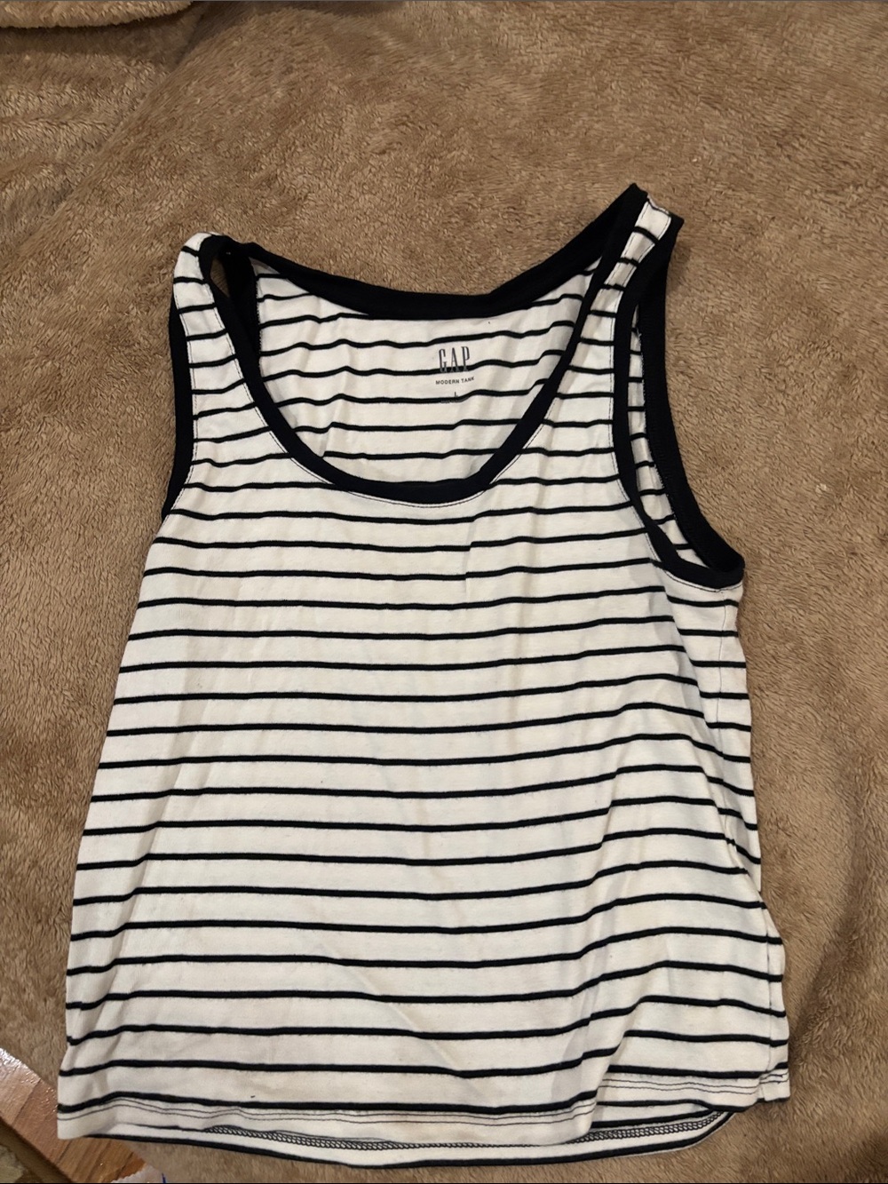 GAP Black and White Striped Tank Top - cropped BNWT